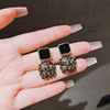 Retro fashionable earrings, silver needle, Korean style, wholesale, simple and elegant design, silver 925 sample