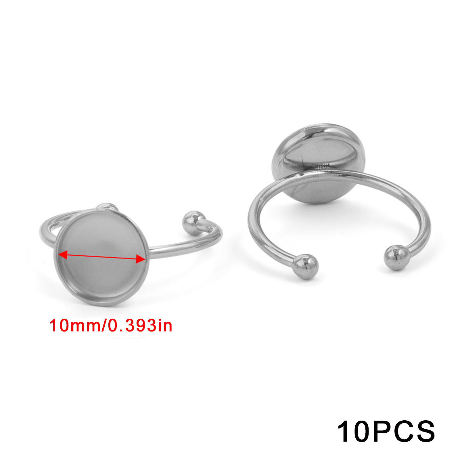 Acero inoxidable color-preservación pulido anillo titular DIY anillo plano anillo superficie horno oro incrustaciones perla apertura anillo titular Accesorios