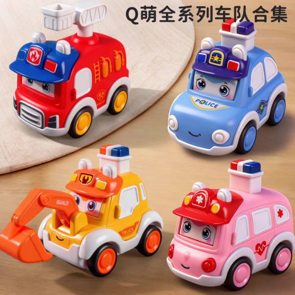 Press to Drive Face-Changing Toy Car Kidsren's Police Car Engineering Vehicle Excavator Fire Truck Kindergarten Reward Small Gift Press to Drive Face-Changing Toy Car Kidsren's Police Car Engineering Vehicle Excavator Fire Truck Kindergarten Reward Small Gift