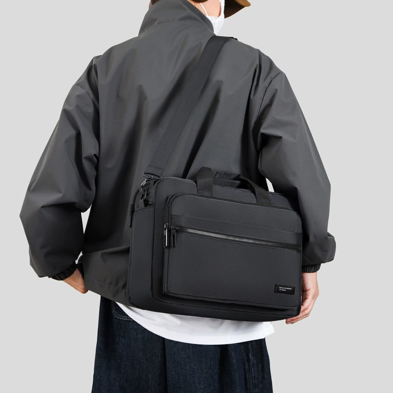 Capacious laptop, men's shoulder bag, business version, high-quality style