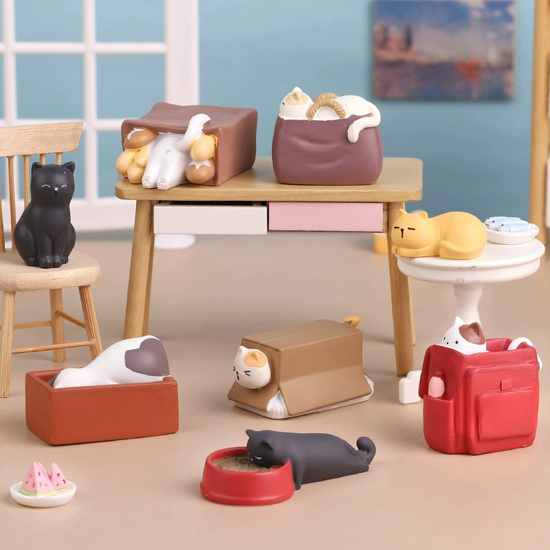Cute minifigure, small table toy, cat, Birthday gift