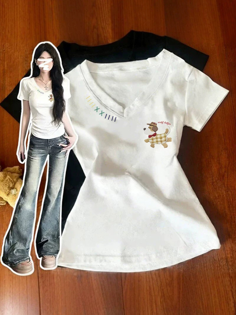Cotton summer fitted base body-friendly short short sleeve T-shirt