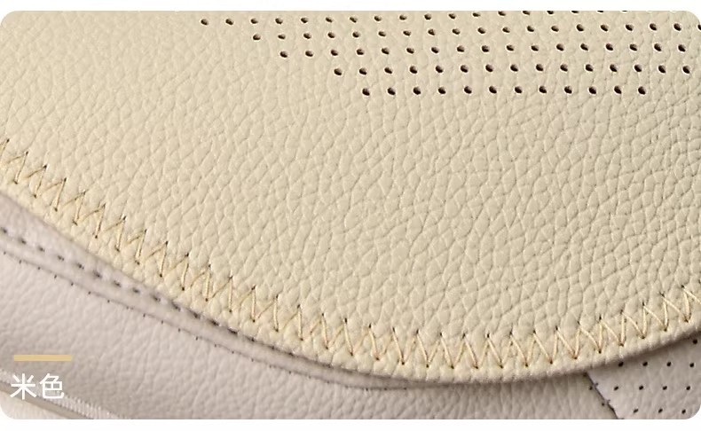 Summer Nappa leather ventilated non-slip car seat cushion suitable for Mercedes-Benz and Tesla, white ultra-thin breathable seat pad