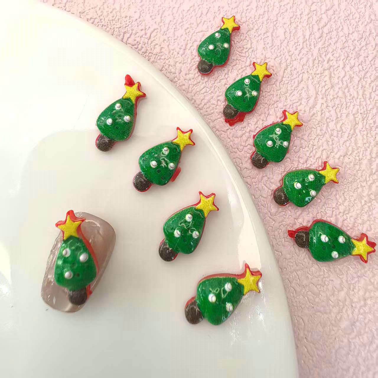 圣诞雪花旗帜钱袋圣诞树气球手套房子饰品配件美甲饰品批发义乌工