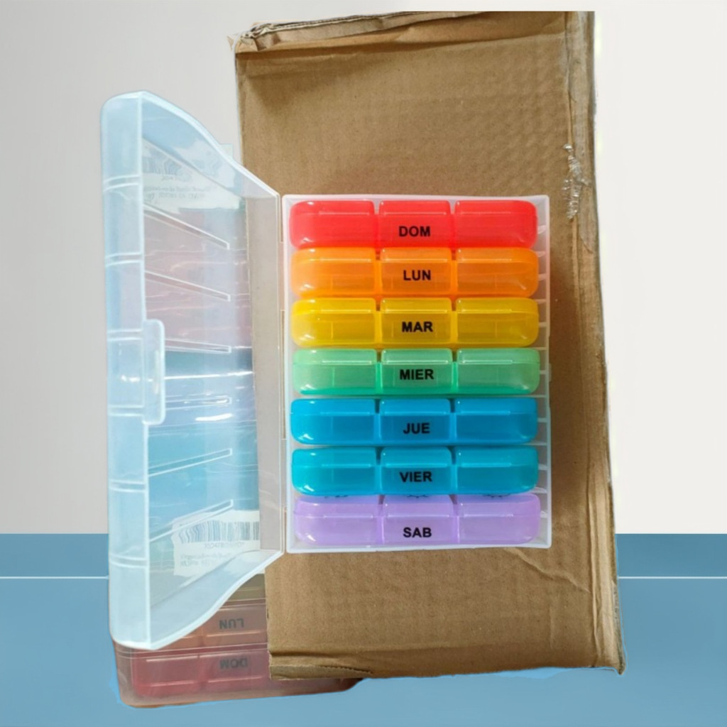 西班牙语一周七天药盒21格药盒Caja de medicamentos en espa?ol