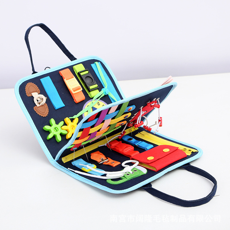Transfronterizo DIY juguetes educativos de educación temprana para niños tablero ocupado fieltro tablero de aprendizaje Montessori Junta de Educación Temprana