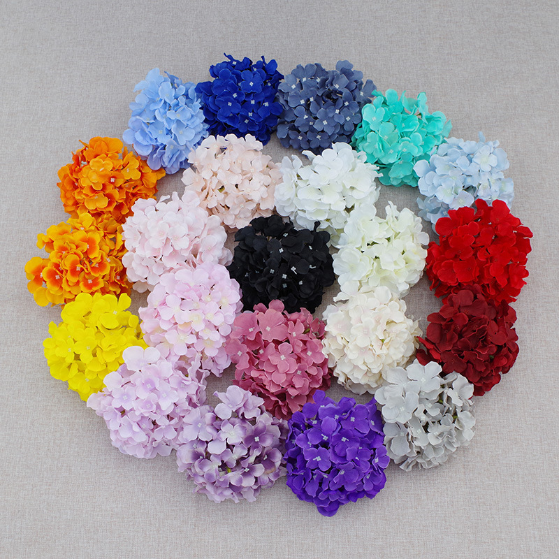 17cm 54 Pieces of Simulated Hydrangea Head Cross-Border Amazon Hot Selling Beautiful and Plump Hydrangea Simulated Flower Wholesale