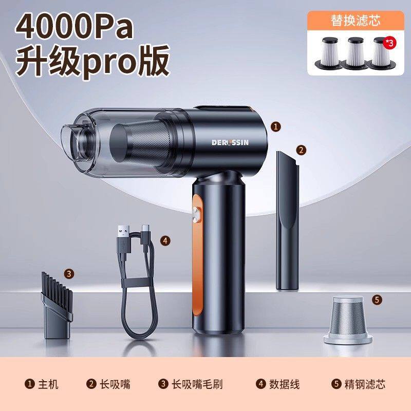 Qìchē – Car Vacuum Tozsoranlar - 4000pa-upgraded-pro-version-filter-element3-super-fast-chargesuction-blow-charge-draw-4-in-1