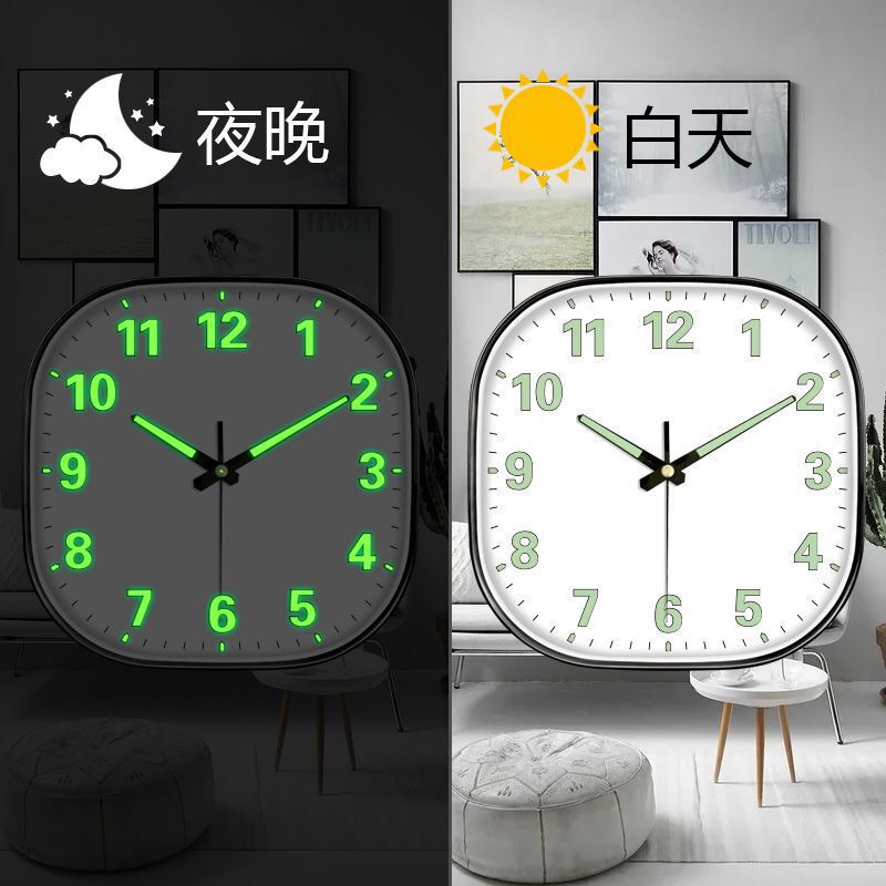 時計家庭用壁掛け夜光掛け時計寝室客間石英時計円形時計軽贅沢壁掛け時計|undefined