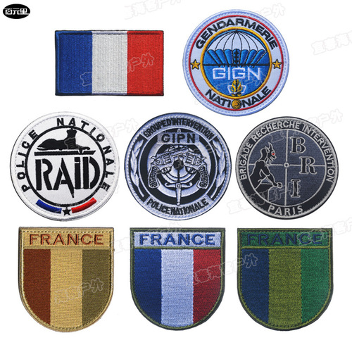 Tai Feng Amazon Supply Armband Reflective Badge French GIGN Round Cloth Velcro Tactical Morale Badge