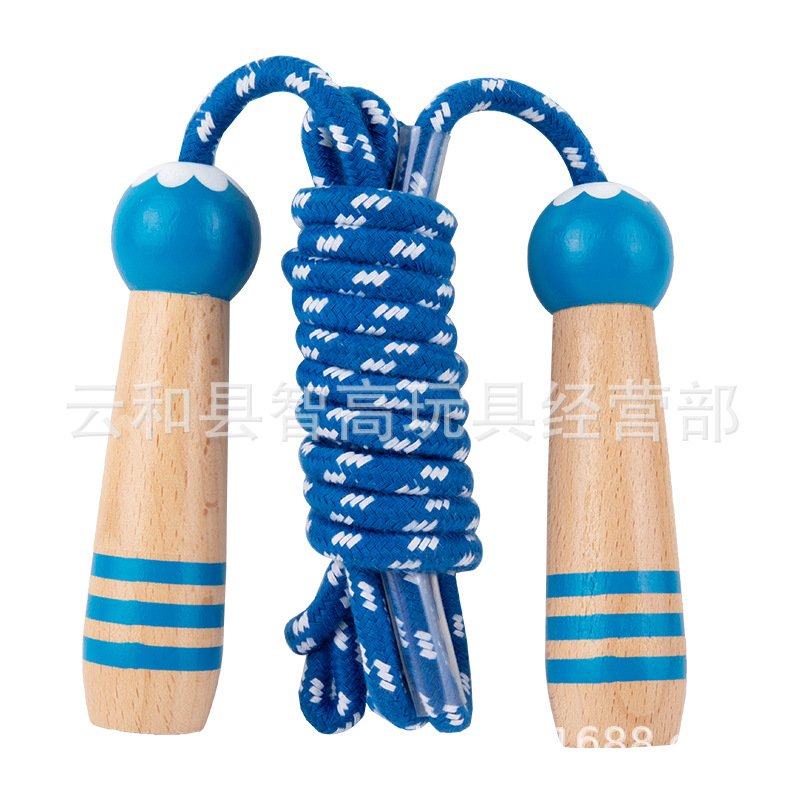 De madera de dibujos animados para niños saltar la cuerda de jardín de infantes ajustable suministros para estudiantes equipo de fitness para niños Deportes deportes al aire libre