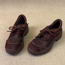 英伦风小皮鞋复古文艺百搭厚底系带乐福鞋秋冬新款深口增高单鞋女