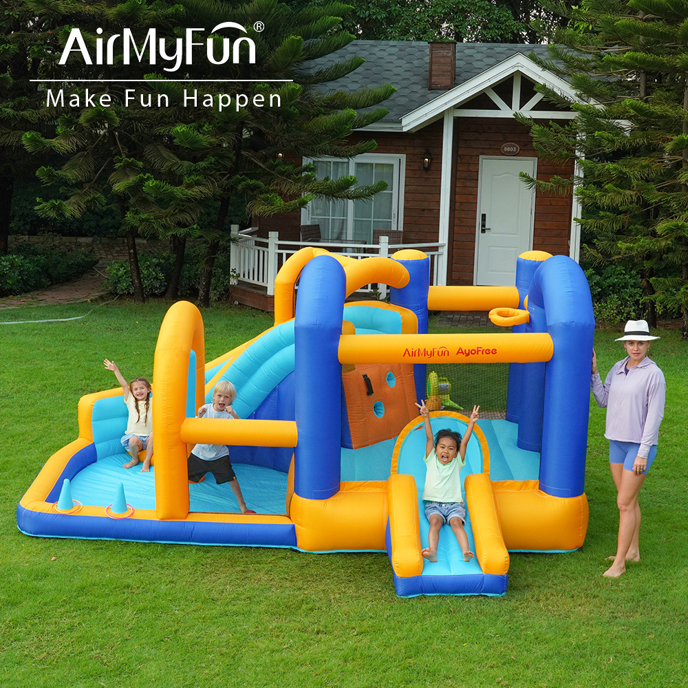 Doctor Dolphin Children's Home Castillo inflable Parque infantil Pequeño tobogán Jumper Piscina Bobo Fuerte inflable interior y exterior