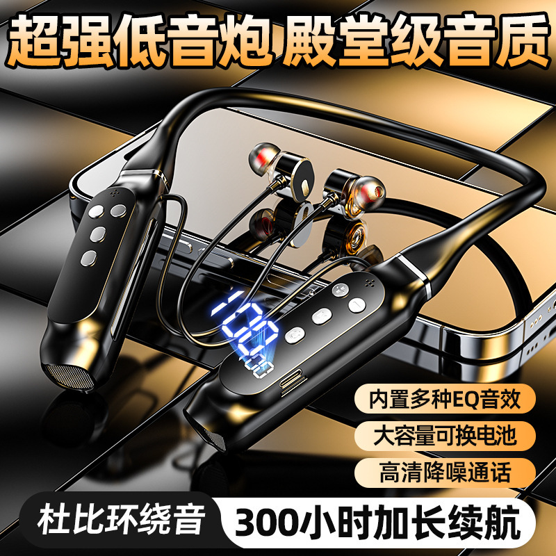 Private model ultra-long standby wireless bluetooth headset neck-mounted bluetooth 5.4 core large power high sound quality new products wholesale Private model ultra-long standby wireless bluetooth headset neck-mounted bluetooth 5.4 core large power high sound quality new products wholesale