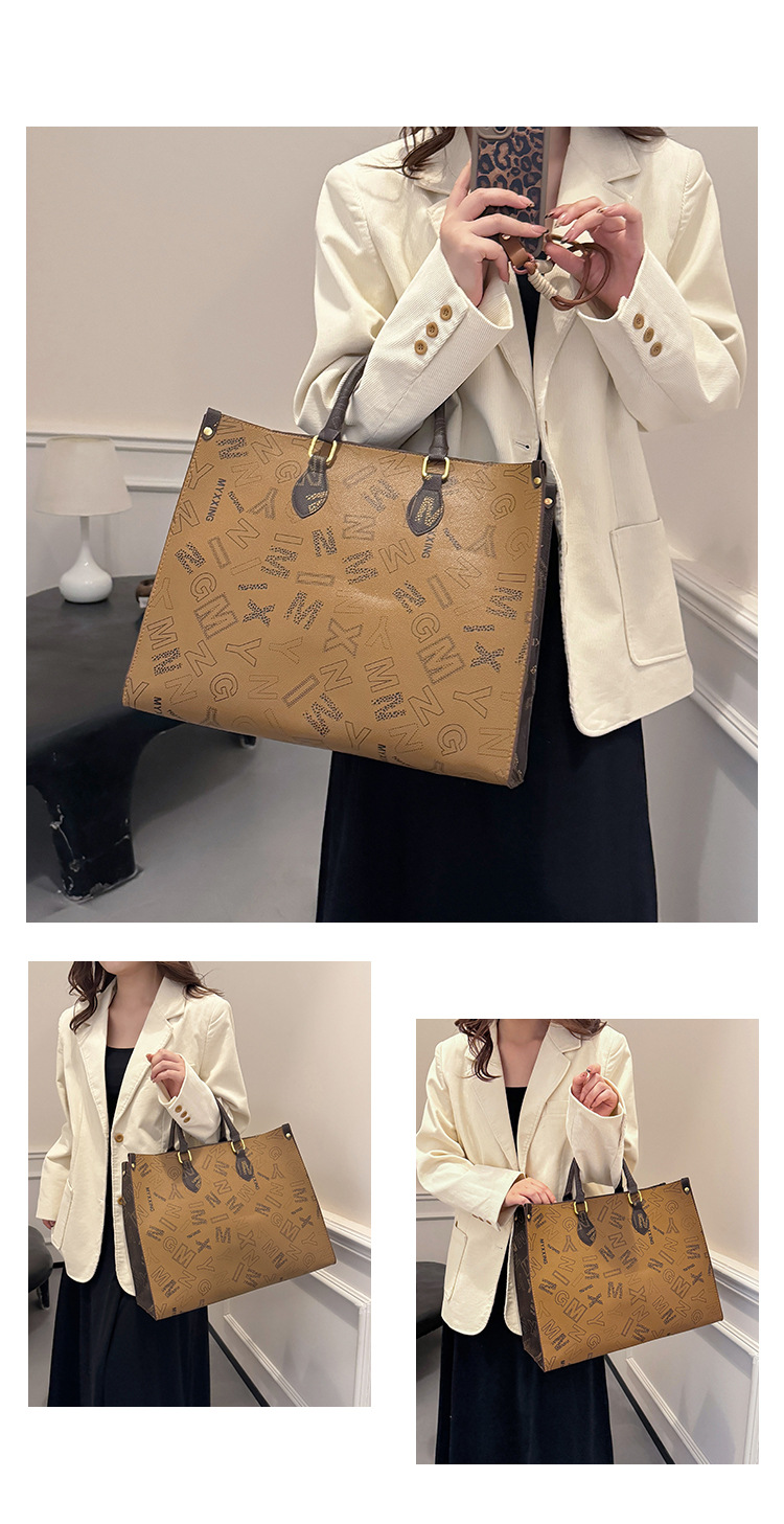 Retro Women's Tote Bag Large Capacity Pu Leather Shoulder Handbag_voghion.com