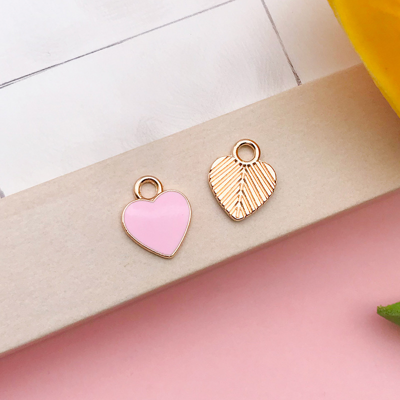 Colgante de corazón con gota de aceite, accesorios de joyería DIY