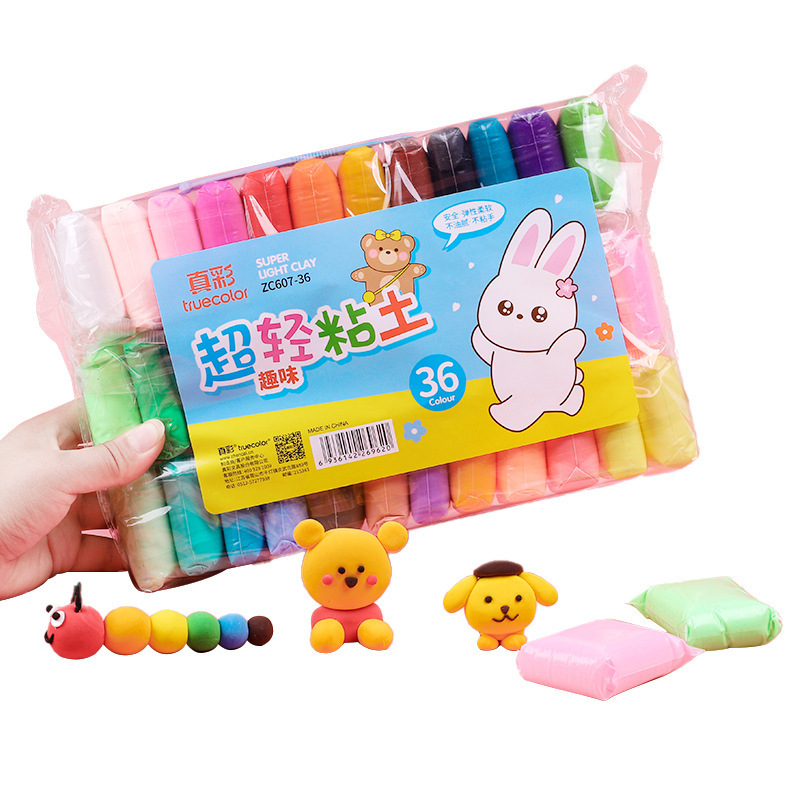 トゥルーカラー超軽量粘土詰め替えパック 12色 24色 36色 子供用 幼稚園粘土 安全な手作り|undefined