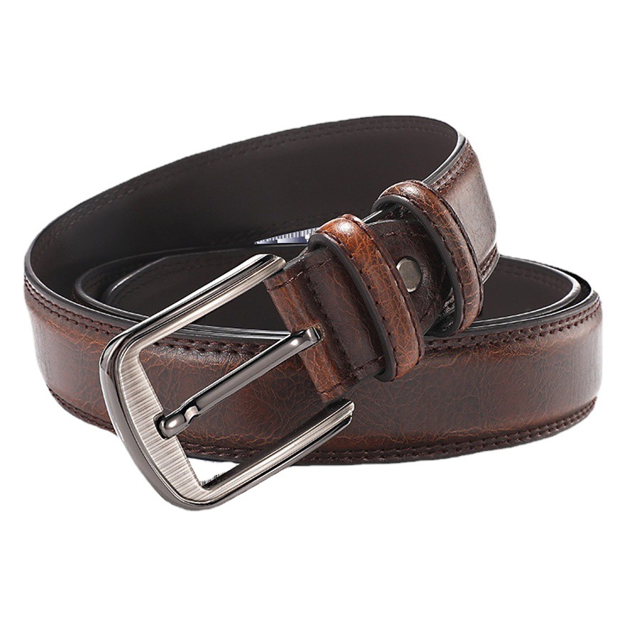Suministro directo de fábrica cinturón de los hombres hebilla de cinturón de cuero genuino simple retro jeans pantalones de hombre cinturón transfronterizo transmisión en vivo