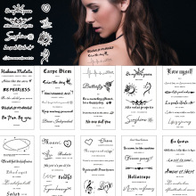 跨境新款励志词条小清新纹身贴高级感ins英文字母个性纹身贴纸