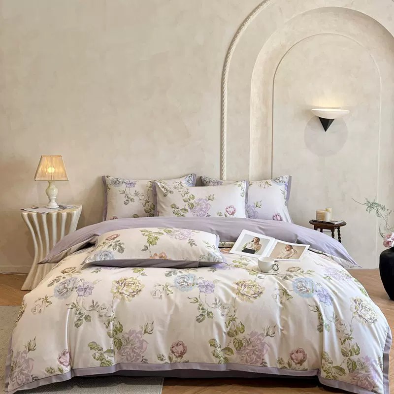 高级感秋冬全棉磨毛床上四件套2025新款加厚纯棉简约轻奢床单被套