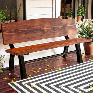 Park Chair Outdoor Anti-Corrosion Wood Rest Bench Courtyard Cast Aluminum Seat Outdoor Community Leisure Backrest Bench