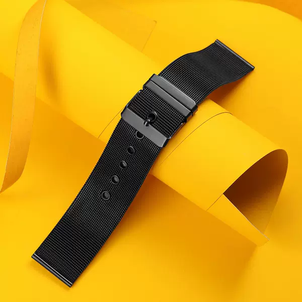 Yibo Stainless Steel Woven Mesh Watch Strap Belt Buckle Watch Strap Source Factory Wholesale Watch Chain Raw Ears