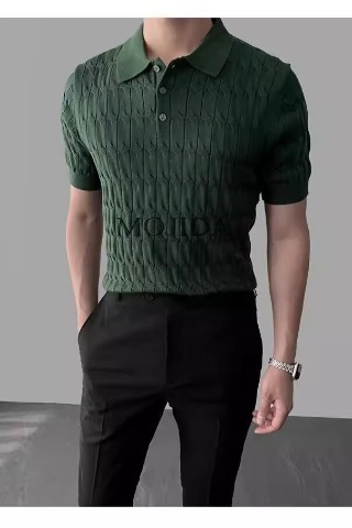 Men's Short Sleeve Polo Shirt Breathable Slim Fit Casual Summer Top_voghion.com