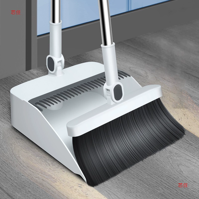 Набор метлы и совка для домашнего использования, метла с совком, антипригарное покрытие для волос, скребок для пола в ванной комнате и туалете.