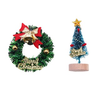 Dollhouse scene model accessories mini with Bell bow Garland micro landscape Christmas tree ornaments