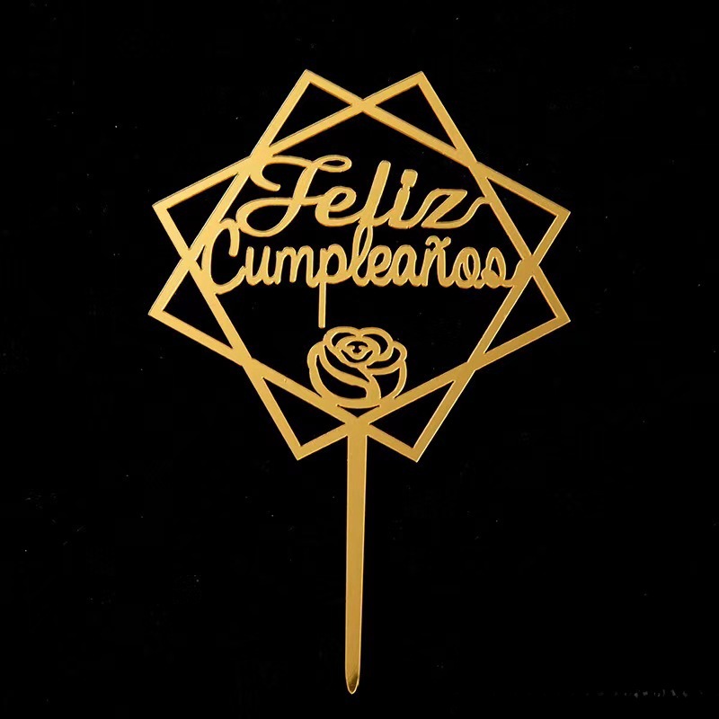 Transnacional 10 tarjetas acrílicas de fiesta de cumpleaños decoración de tarta de bandera de inserción de adornos de fiesta celebridad en línea image 22