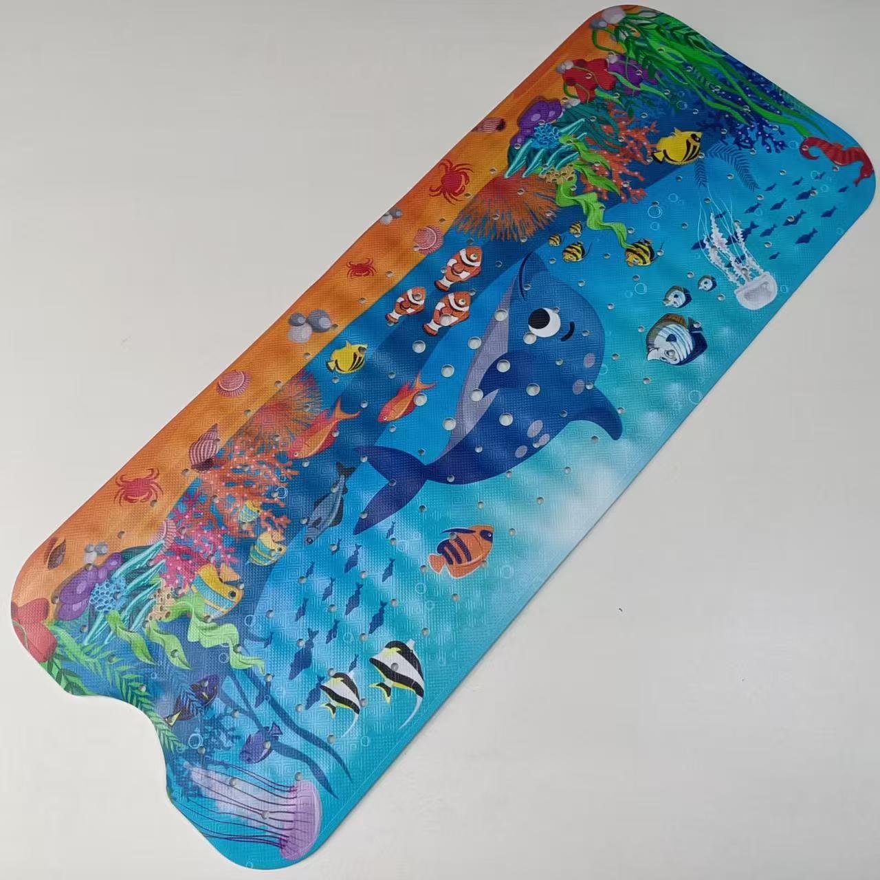 Alfombrilla antideslizante para baño con diseño de océano de dibujos animados para niños de Amazon, alfombrilla antideslizante para piscina, baño, alfombrilla antideslizante