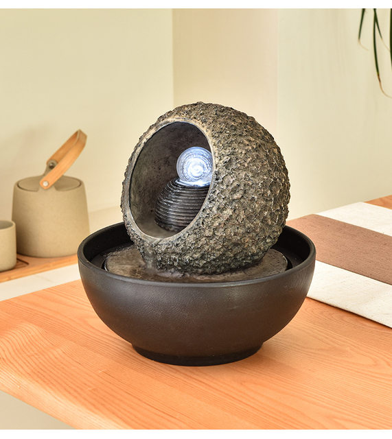 Fontana Da Tavolo Con Luci LED - Cascata D'Acqua USB Per Casa E Ufficio - Foto 7