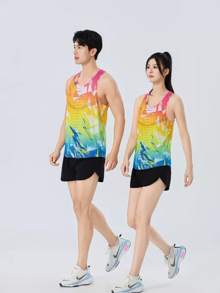 Marathon running vest, quick-drying, unisex, printed team uniform, suitable for athletes, professional track and field training, and sports competitions