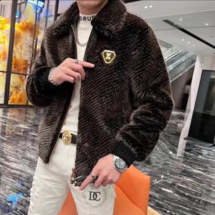 Winter imitation North American gold mink fur coat men's fur winter new original ecological warm fashion Haining men