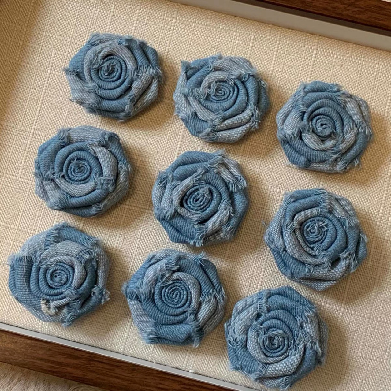 Handgefertigte Denim Kamelien Brosche Für Schuhe Und Hüte_voghion.com
