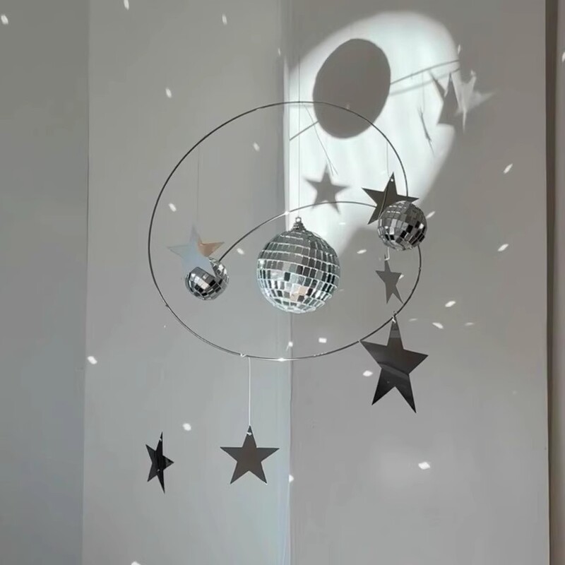 星夜空反射ペンダント手作りDIY材料バッグプレゼント日光捕手ディスコ星バランスペンダント|undefined