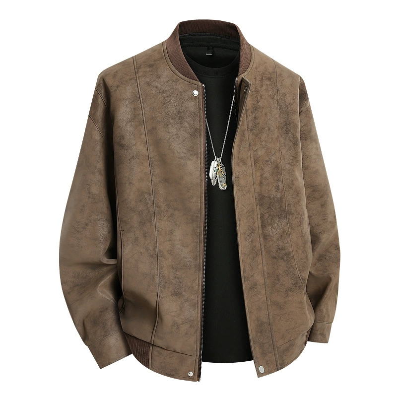 Высококачественная мужская кожаная куртка, повседневная теплая весенне-осенняя тонкая кожаная куртка, верхняя холодостойкая кожаная куртка большого размера