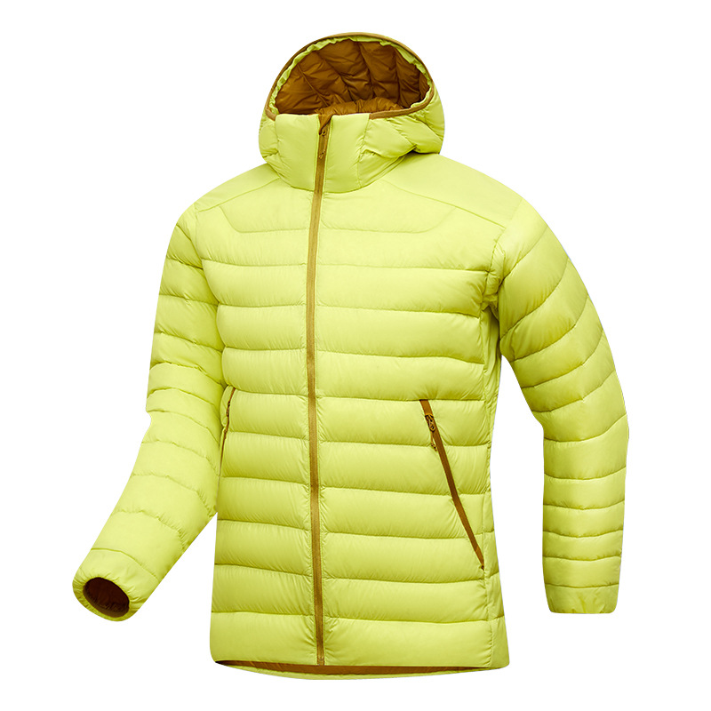 Bird 's Home nuevo color blanco de goma de goma de goma a prueba de viento de color sólido ligero y cálido chaqueta de costilla encapuchada