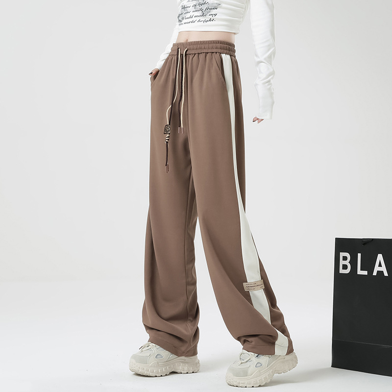Plus-Size American-Style Sports Wide-Leg Pants for Men and Women, New Summer Style, Loose Fit, Slimming, Drapey, Straight-Cut, Thin Casual Sweatpants