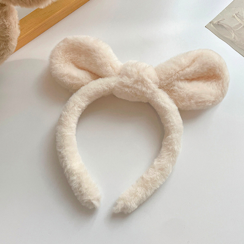 Internet celebridad mismo estilo orejas de conejo diadema Corea del Sur internet celebridad linda muñeca de dibujos animados horquilla diadema de felpa lavado de cara banda de pelo