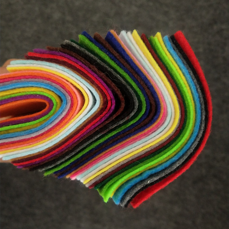 批发1mm柔软布织布手 工diy彩色戟绒毛毡片22*30cm针刺无纺毛毡布