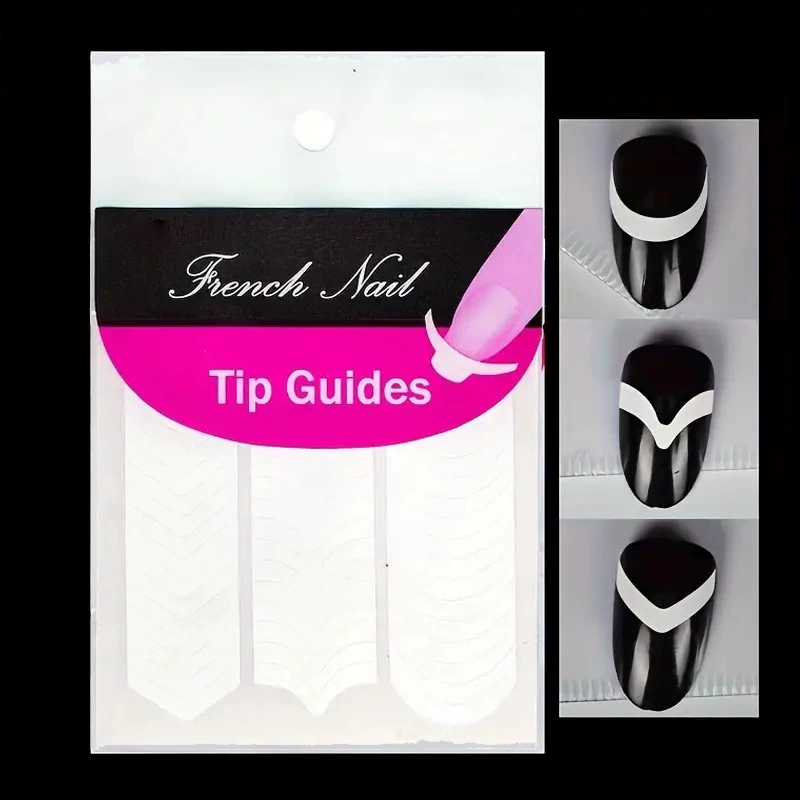 Маникюрные инструменты оптом Маникюр три в одном французские наклейки улыбка наклейки 48 наклеек/шт. Французские наклейки для ногтей принадлежности