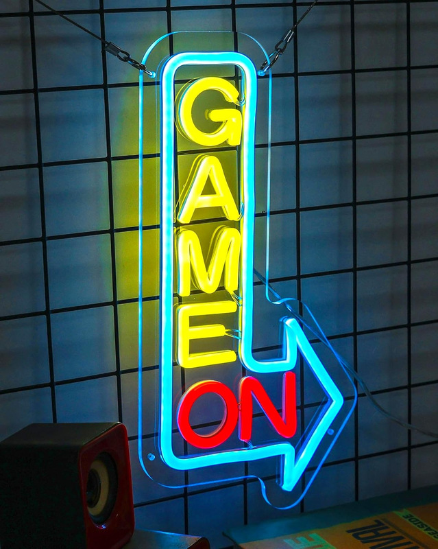 跨境亚马逊LED霓虹灯室内卧室游戏厅墙体发光装饰品手柄game room|undefined