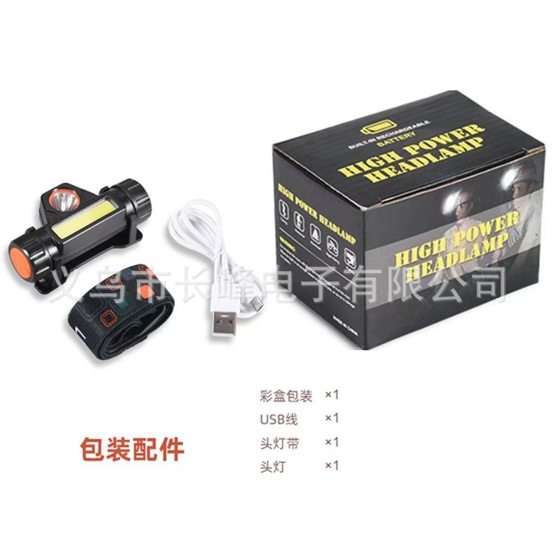 Transfronterizos mini faro de luz fuerte portátil faro de emergencia lámpara magnética USB carga lámpara de trabajo linterna montada en la cabeza image 9