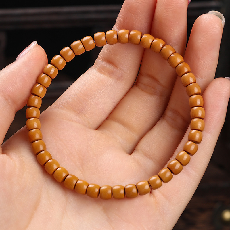 天然高品質オリーブコアストレートカットバレルビーズコア壁ブレスレットシングルサークルデザイン仏ビーズブレスレットジュエリー卸売|undefined