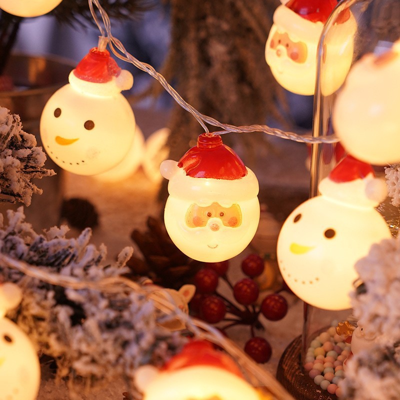 Nuevo transfronterizo LED de navidad cadena de lámparas de decoración de árbol de navidad viejos accesorios muñeco de nieve escenario diseño de luz de atmósfera