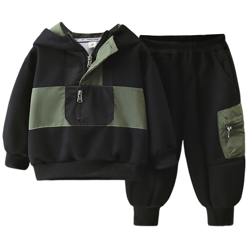 6079 traje de suéter para niños ropa de primavera y otoño con capucha 2024 nueva ropa para niños ropa casual de otoño para niños guapos