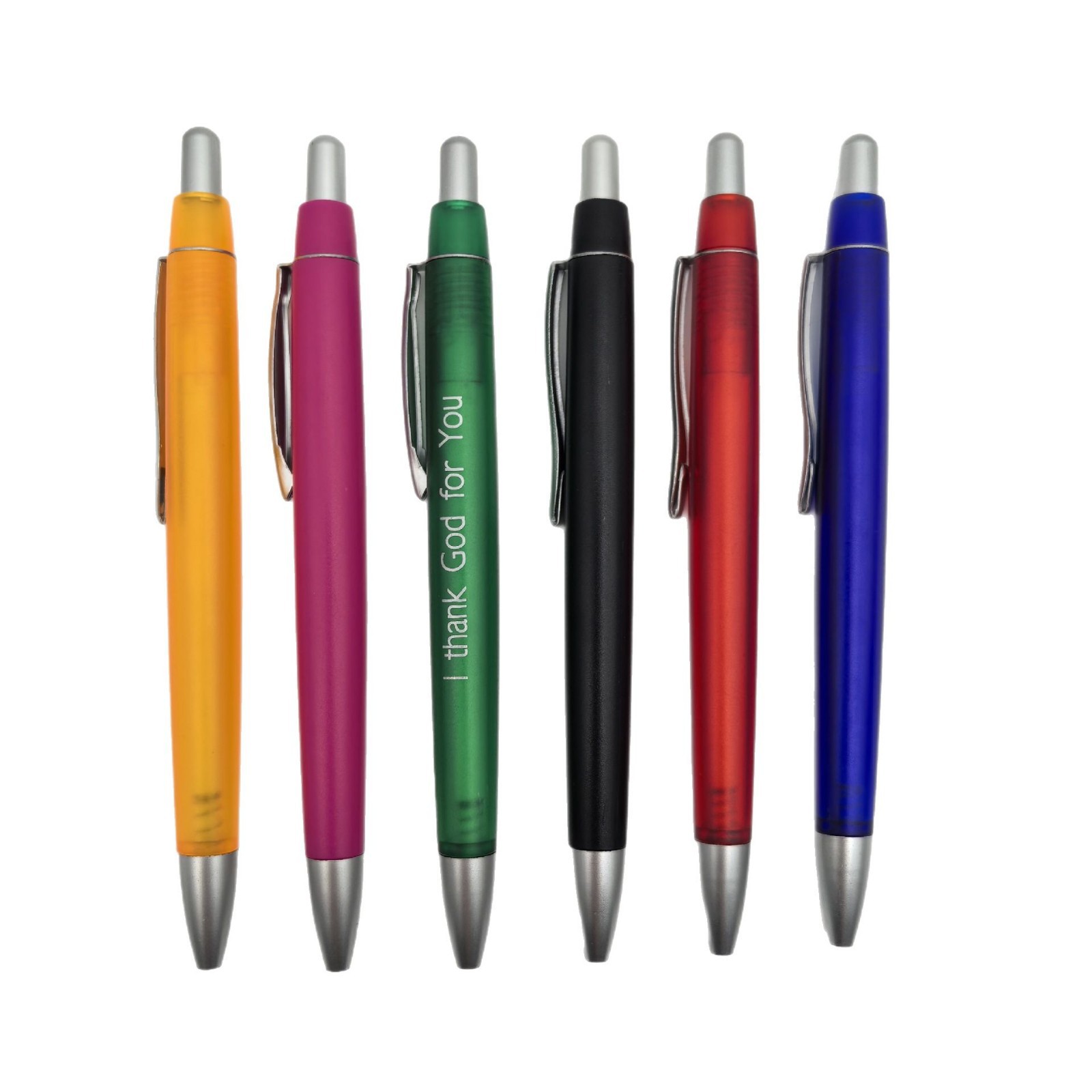 Presione el bolígrafo de publicidad transparente personalizado clips de corbata comerciales de hotel bolígrafo promocional personalizado logotipo de hotel