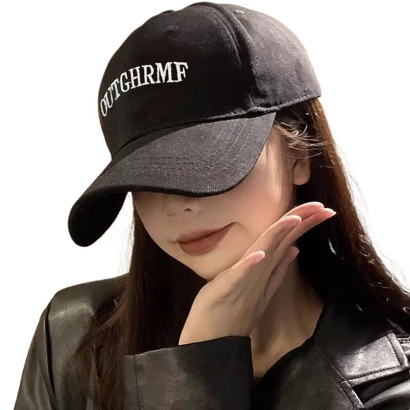 Black Baseball Cap for Women 2025 New Style, Enlarged and Deepened Duckbill Cap with Wide Brim, Suitable for Large Head Circumference, Makes Face Appear Smaller, Versatile Hat