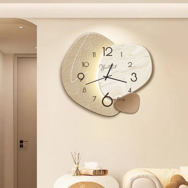 Reloj de decoración doméstica nórdica simple sin agujeros perforados reloj de pared sala de estar sensación de diseño creativo de reloj de pared silencioso